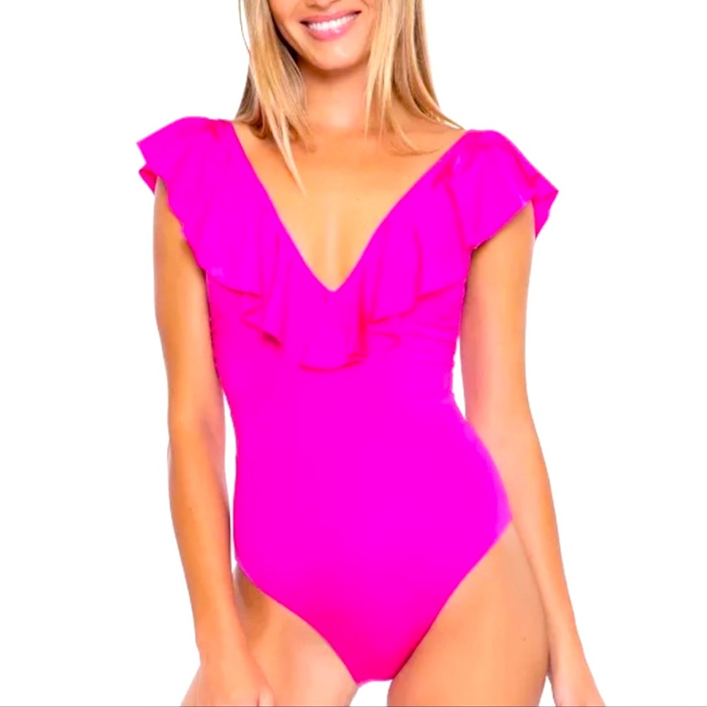 Trina Turk Atlas Ruffle One-Piece, NWT